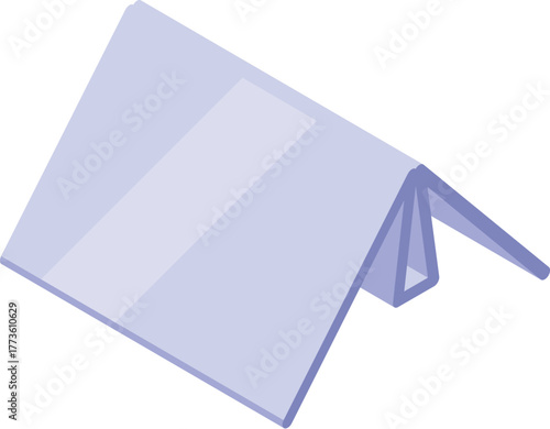 Empty plastic price tag holder with folded support, ideal for displaying retail information