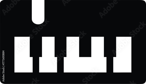 Keyboard digital piano silhouette vector icon musical instrument