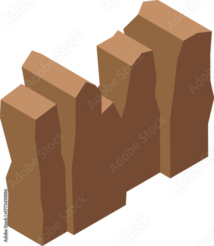 Breathtaking isometric view of grand canyon's rock formations, showcasing nature's grandeur