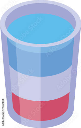 Refreshing layered cocktail featuring blue curacao and grenadine, served in a classic highball glass, creating a visually appealing gradient