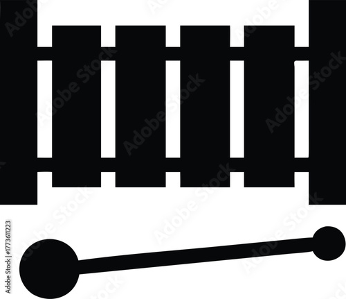 Xylophone silhouette vector icon percussion musical instrument