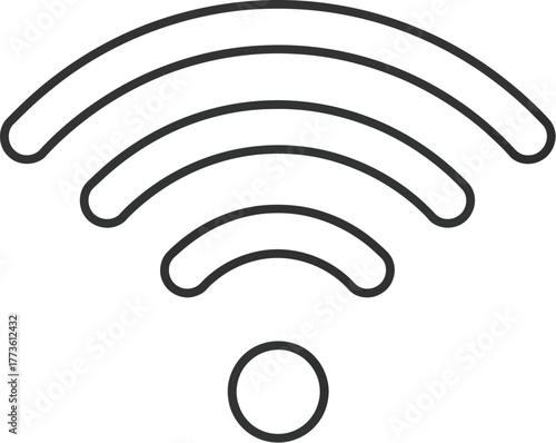 A simple wifi symbol, representing wireless internet connectivity and network access for modern communication