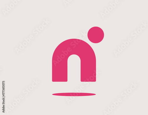 The logo features a playful lowercase 'n' along with a small floating dot, creating a friendly and approachable design that resonates well with modern branding and youthful imagery.