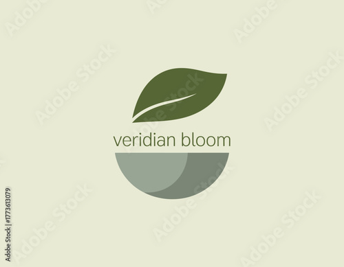 This logo combines a leaf and a circle, elegantly representing growth, sustainability, and an appreciation for the natural world, embodying calm and serenity.
