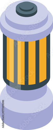 Electric capacitor storing electrical energy isolated on white background isometric view