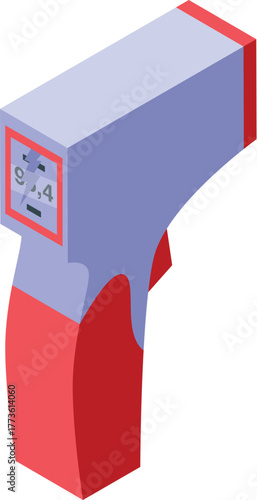Digital infrared non contact thermometer showing temperature reading on a small screen