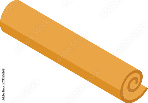 Rolled orange yoga mat promotes wellness and active living