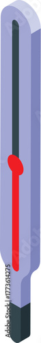Mercury thermometer showing high temperature, useful for representing fever, sickness or healthcare