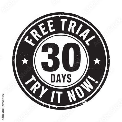 Free trial 30 days try it now stamp badge