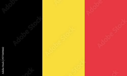 Belgium national flag in flat style. Vector flat illustration.