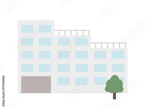 バルコニーのあるマンションのイラスト