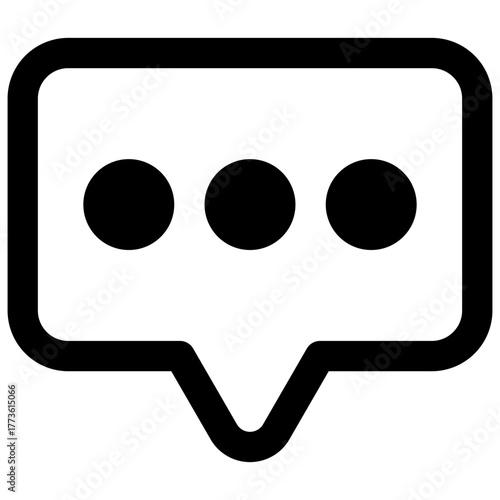 Comment. Outlined stroke vector icon with black-filled details.
