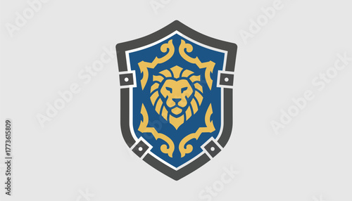 A captivating 3D shield icon with ornate detailing gleaming surfaces and depth symbolizing protection and security.
