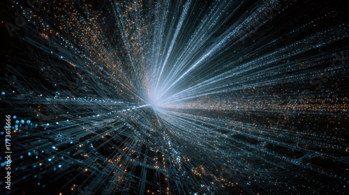 Abstract digital data flow visualization representing information and technology