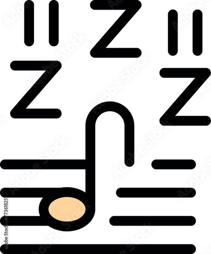 Sleep music note represents a lullaby promoting relaxation and peaceful sleep through harmonious melodies