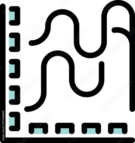 Graph depicting fluctuating data trends, illustrating variations and changes in values over a specific period