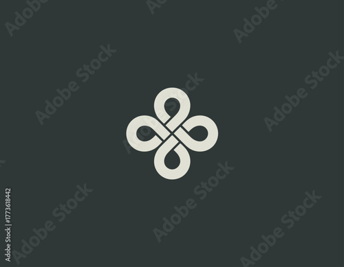 This minimalist infinity symbol logo represents eternity and continuity with a clean design, making it ideal for brands conveying long-lasting relationships and values.