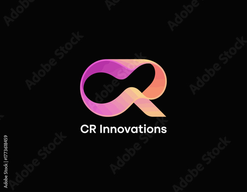 This innovative logo design features a dynamic infinity symbol formed with a gradient, representing endless possibilities and modern elegance in the tech industry.