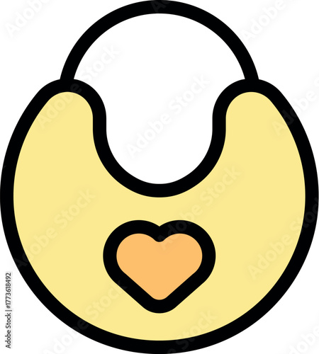 Baby bib decorated with heart, symbolizing love and care for infants