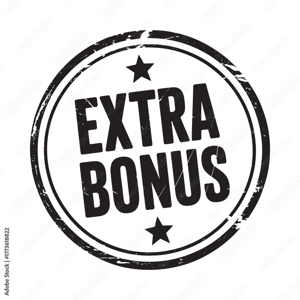 Fototapeta premium Grunge stamp with text extra bonus and stars