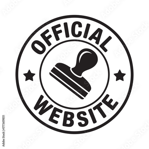 Official website stamp seal with stamp icon and stars