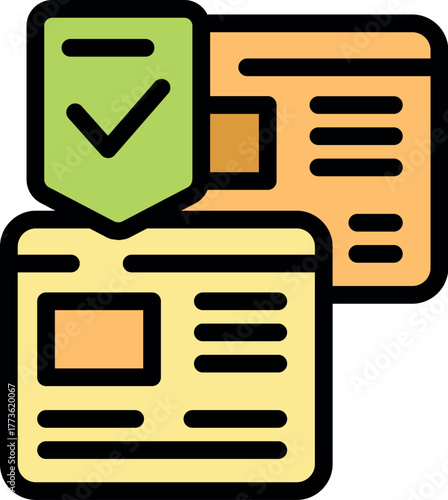 Website approval and verification process with a prominent checkmark icon, symbolizing secure online platforms