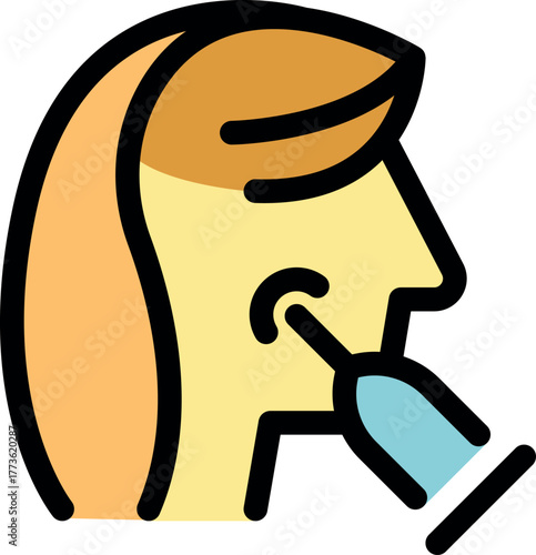 Medical professional collecting saliva sample using swab for dna analysis, genetic testing, or disease screening