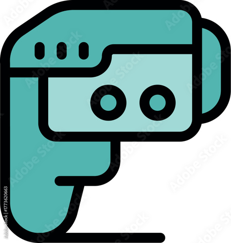 Electronic infrared thermometer measuring temperature, showing reading on digital display