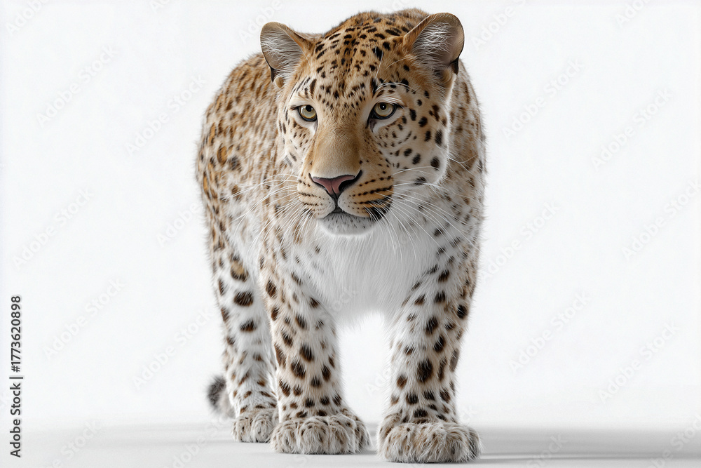 Obraz premium Leopard auf weißem Hintergrund