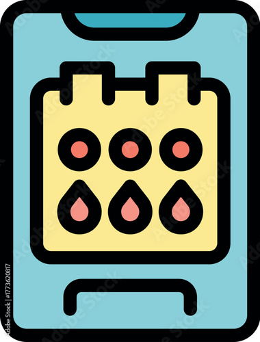 Mobile application tracking menstruation cycle, ovulation, and period days using calendar interface on smartphone