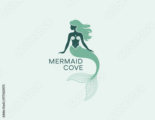 A captivating mermaid gracefully perched, embodying oceanic elegance, showcasing themes of fantasy, beauty, and nature's allure while inviting viewers to imaginative realms.