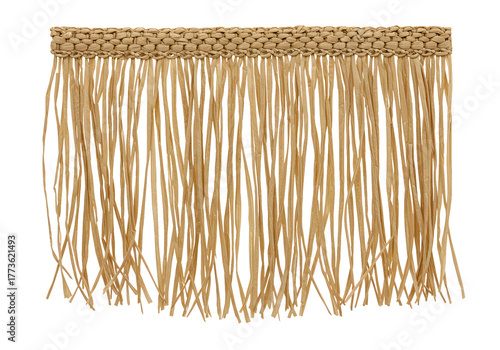 Authentic natural raffia fringe trim adds rustic charm and tropical flair to DIY projects, crafts, and decor creating a vibrant, handmade aesthetic.