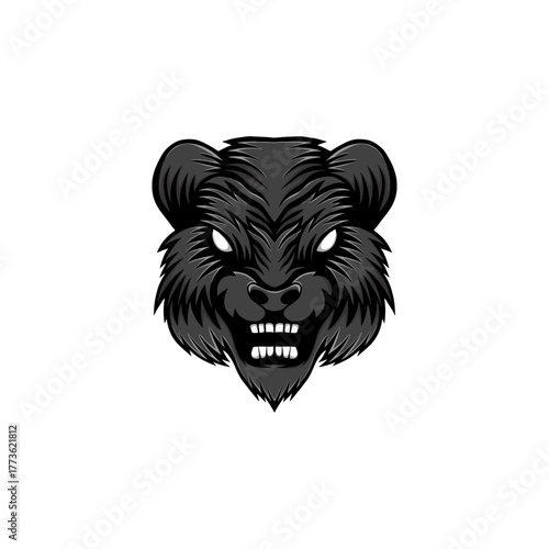 mascot logo illustration of an angry guinea pig head