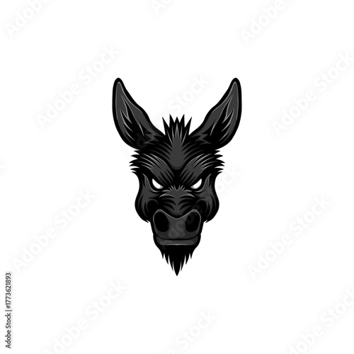 angry donkey head illustration mascot logo