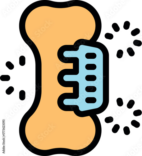 Orthopedic care and bone regeneration concept with calcium depositing on fractured bone promoting healing and recovery