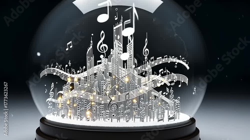 Musical City Snow Globe - A Harmonious Winter Wonderland.