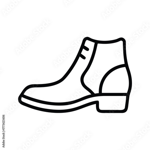 Ankle boot footwear graphic simple icon line art