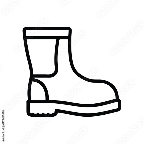Safety industrial waterproof boot line icon symbol