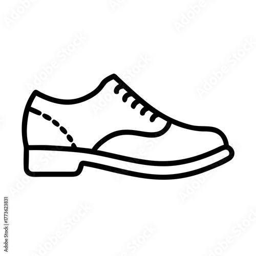 Formal dress shoe icon outline graphic vector design