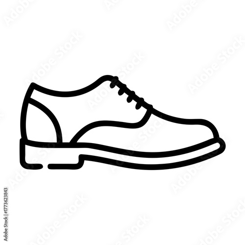 Formal business dress shoe outline vector icon.