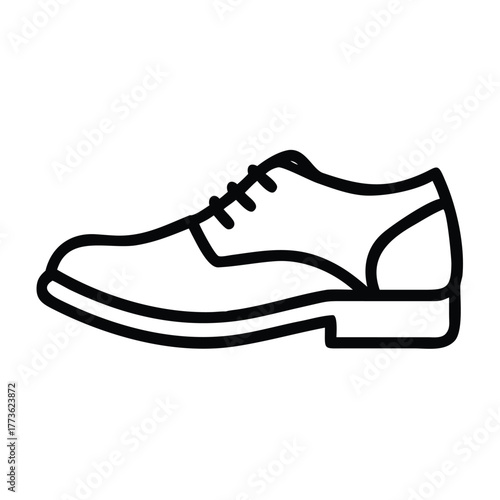 Line art vector illustration of a men's oxford shoe