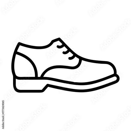 Classic men's leather formal dress shoe icon outline