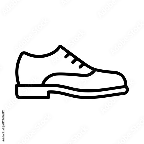 Classic men's formal dress shoe line icon vector image