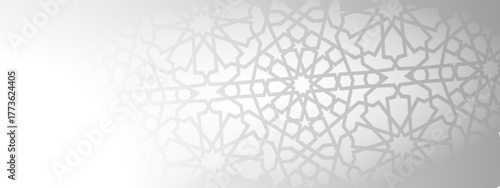 Islamic pattern with arabesque overlay and geometry for minimal background. Eid design with star and lantern for ramadan decoration. Traditional art with mandala and moon for greeting card or poster.