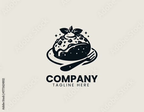 Hearty Loaded Baked Potato Dish Generously Topped with Melted Cheese and Savory Bacon Bits Vector Illustration