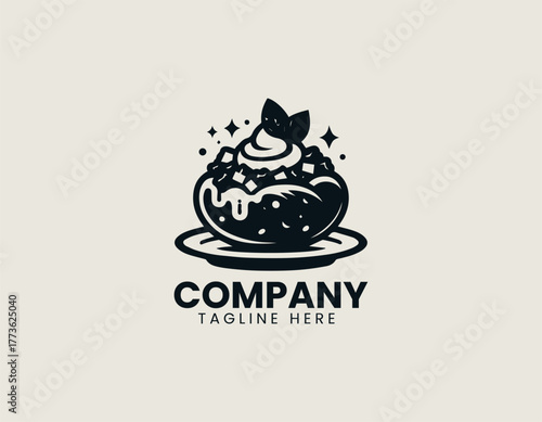 Hearty Loaded Baked Potato Dish Generously Topped with Melted Cheese and Savory Bacon Bits Vector Illustration