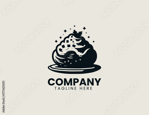 Hearty Loaded Baked Potato Dish Generously Topped with Melted Cheese and Savory Bacon Bits Vector Illustration