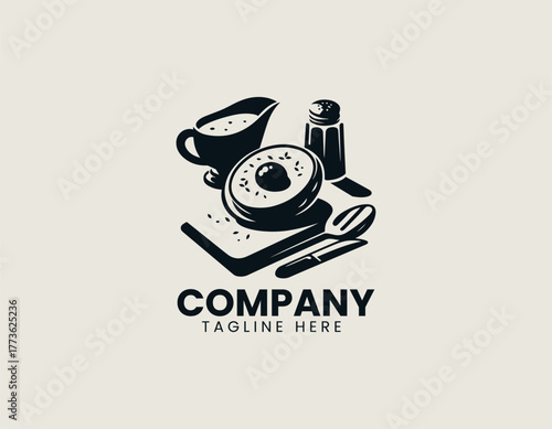 Traditional Twice Baked Potato Served with Savory Filling Gravy and Seasoning Vector Illustration