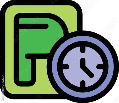 Parking time clock showing when parking meter time is expiring and payment is due