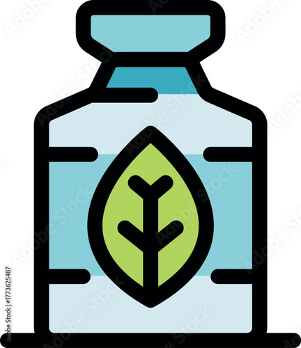 Eco friendly cleaning product packaged in a clear bottle with a leaf symbol, highlighting sustainability and natural ingredients